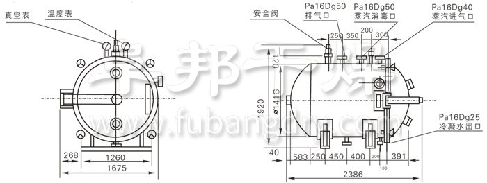 圓形（xíng）靜態（tài）真空幹燥機結構示意圖
